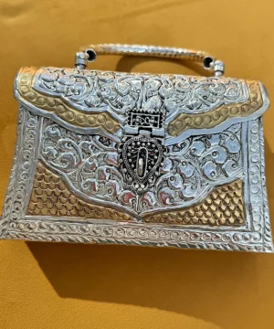 German Silver Dual Tone Clutch