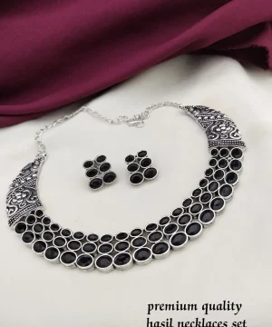 Black German Silver Hasli Necklace
