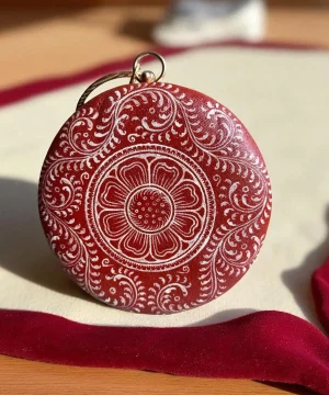Pattachitra Painted Round Canvas Clutch