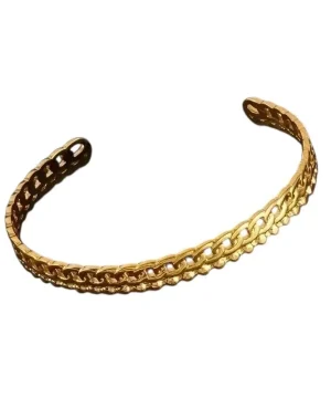 Dual-Link Gold Cuff Bracelet