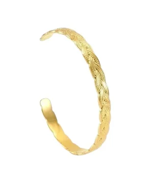 Braided Elegance Gold Cuff