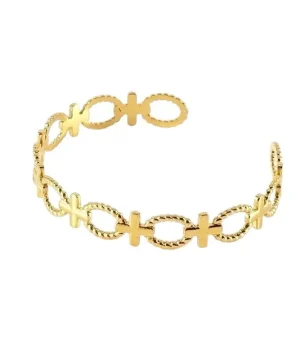 Golden Link Cross Cuff