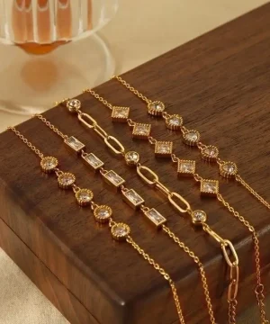 Golden Elegance Crystal Bracelet