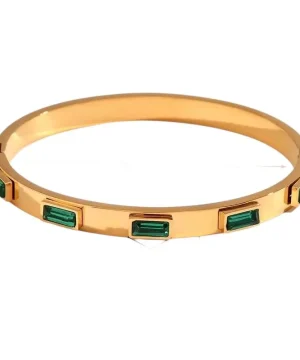 Emerald Baguette Bangle