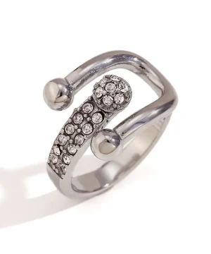 Crystal Orbit Silver Ring