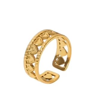 Cutout Heart Band Ring
