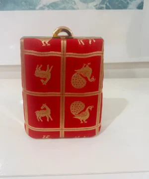 Crimson Royale Heritage Silk Clutch