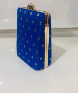 Royal Blue Bloom Silk Clutch