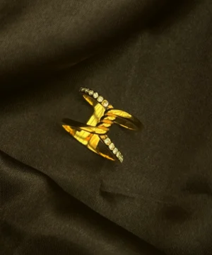 Gold Crossover Ring - Radiant Harmony