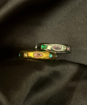 Enamel Evil Eye Ring - Twin Aura