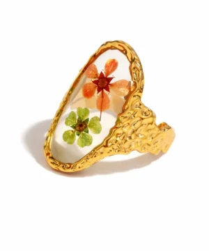 Wildflower Cameo Ring - Meadow Green