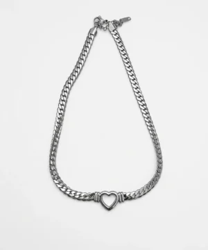 Silver Heart Chain Necklace
