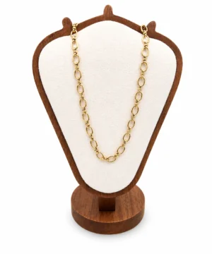 Classic Oval Link Chain Necklace – Gold Finish
