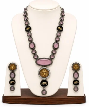 Royal Tiger Motif Statement Necklace Set