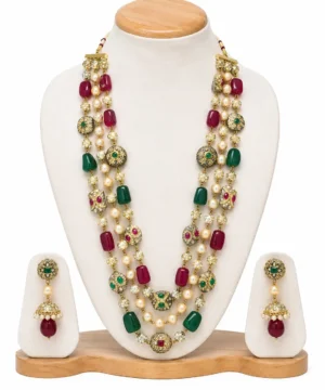 Royal Multicolor Layered Beaded Necklace Set